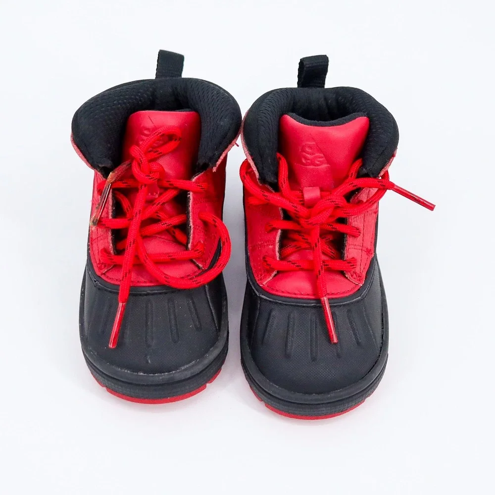 Nike ACG Woodside 2 High Toddler Kids Size 6C Red‎ Black Boots Duck Boot